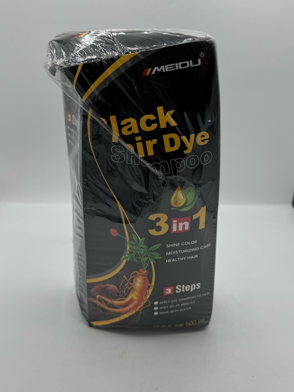 MEIDU instant 3in1 black Hair Dye Color Shampoo 500mL